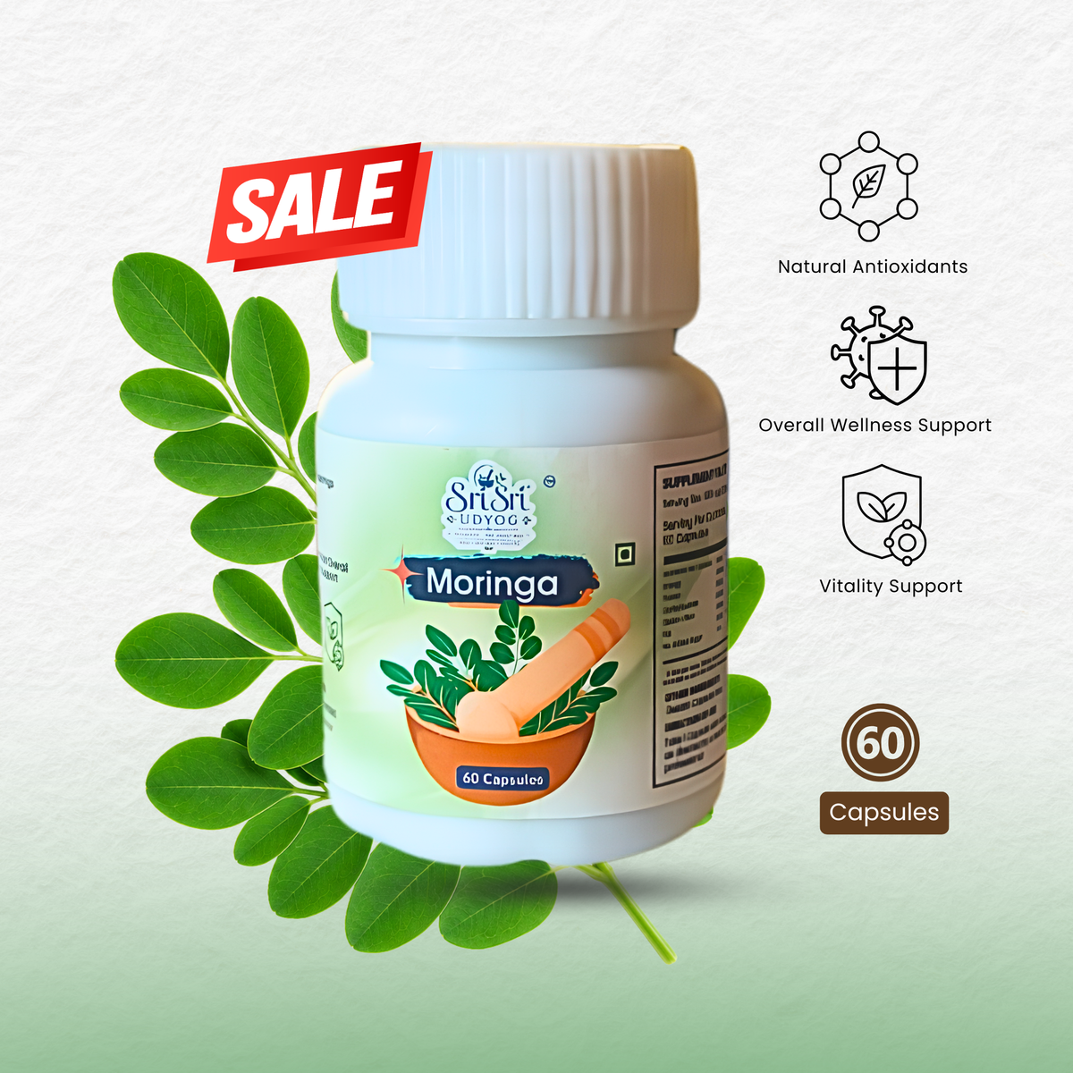 Moringa Capsules – Natural Antioxidants - 60 Capsules